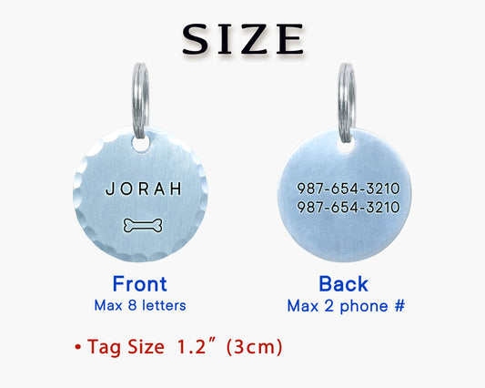 Custom Hand-Stamped Aluminum Pet ID Tag – Scalloped Edge | SunnyPals Pick