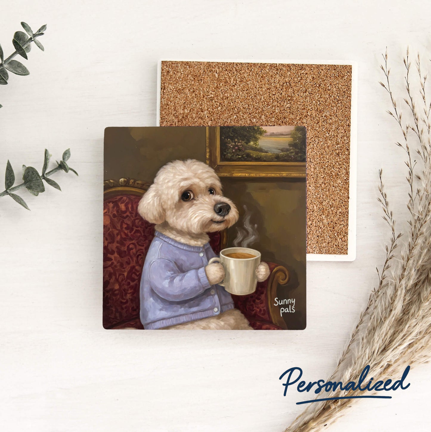 Custom Pet Portrait - Coaster - 6 Pieces Set