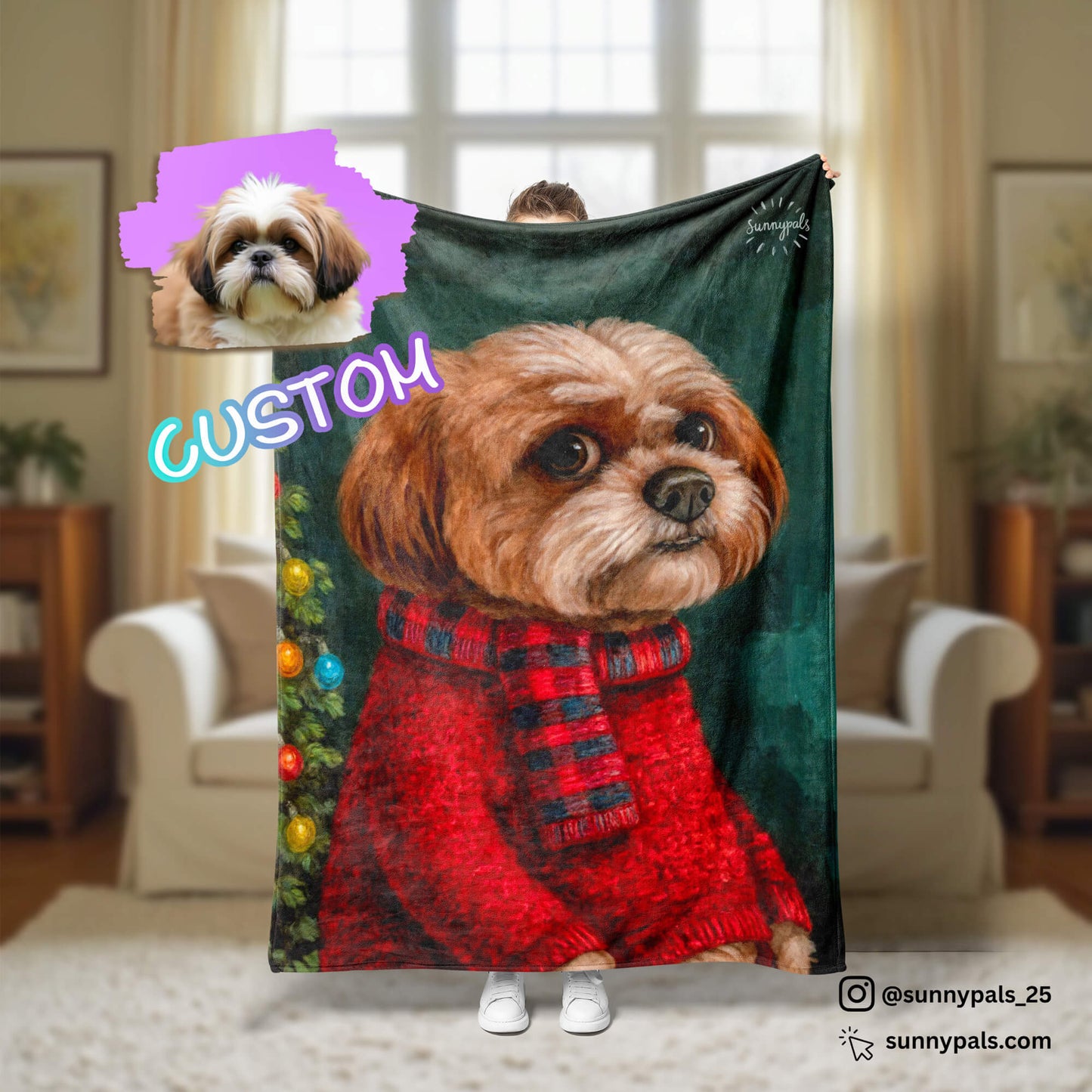 Custom Pet Portrait - Blanket