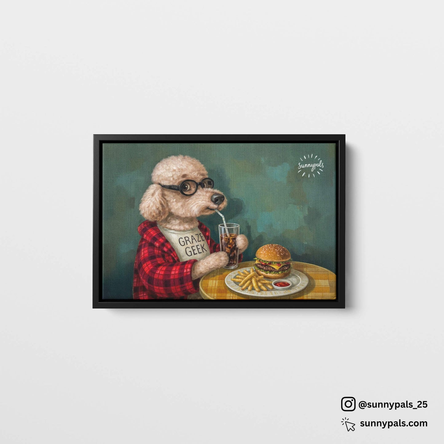 Custom Pet Portrait - Stretched Canvas In Float Frame