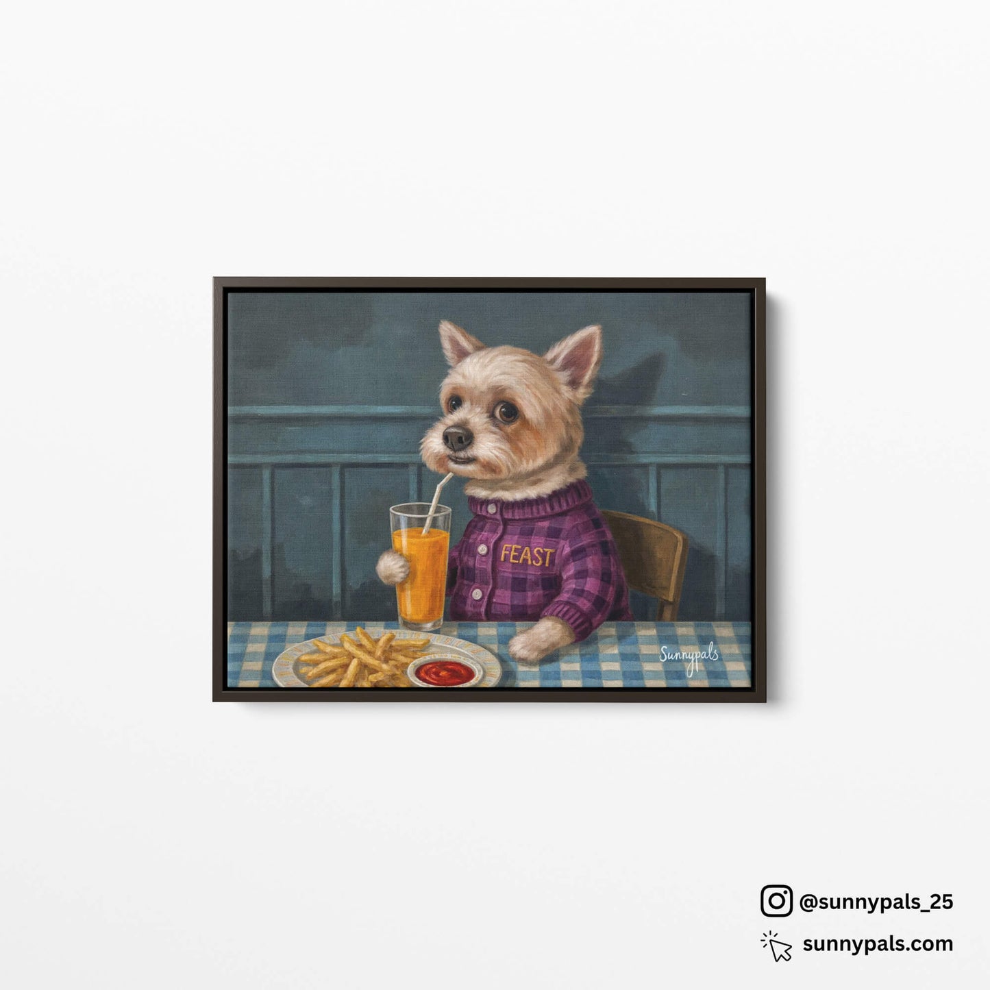 Custom Pet Portrait - Stretched Canvas In Float Frame
