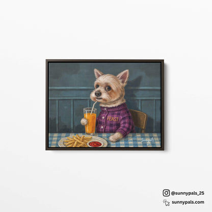 Custom Pet Portrait - Stretched Canvas In Float Frame