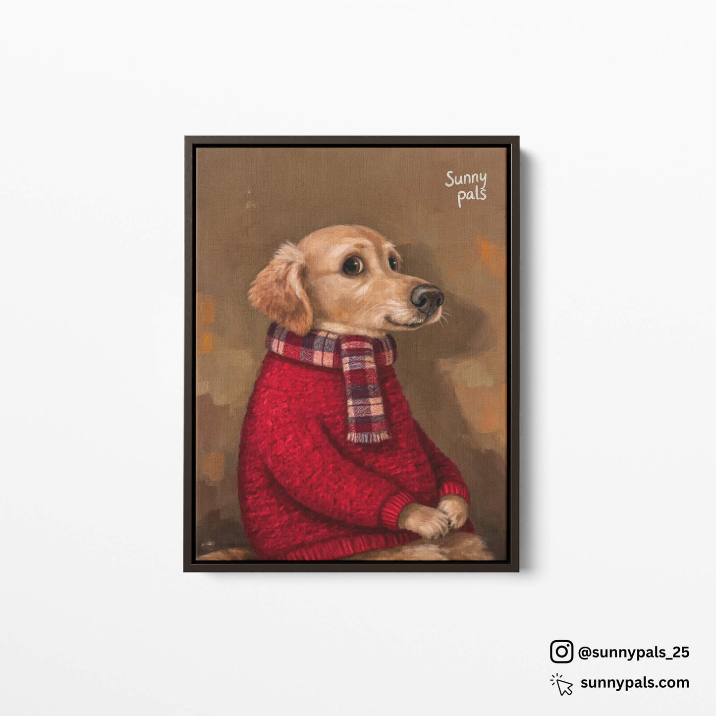 Custom Pet Portrait - Stretched Canvas In Float Frame