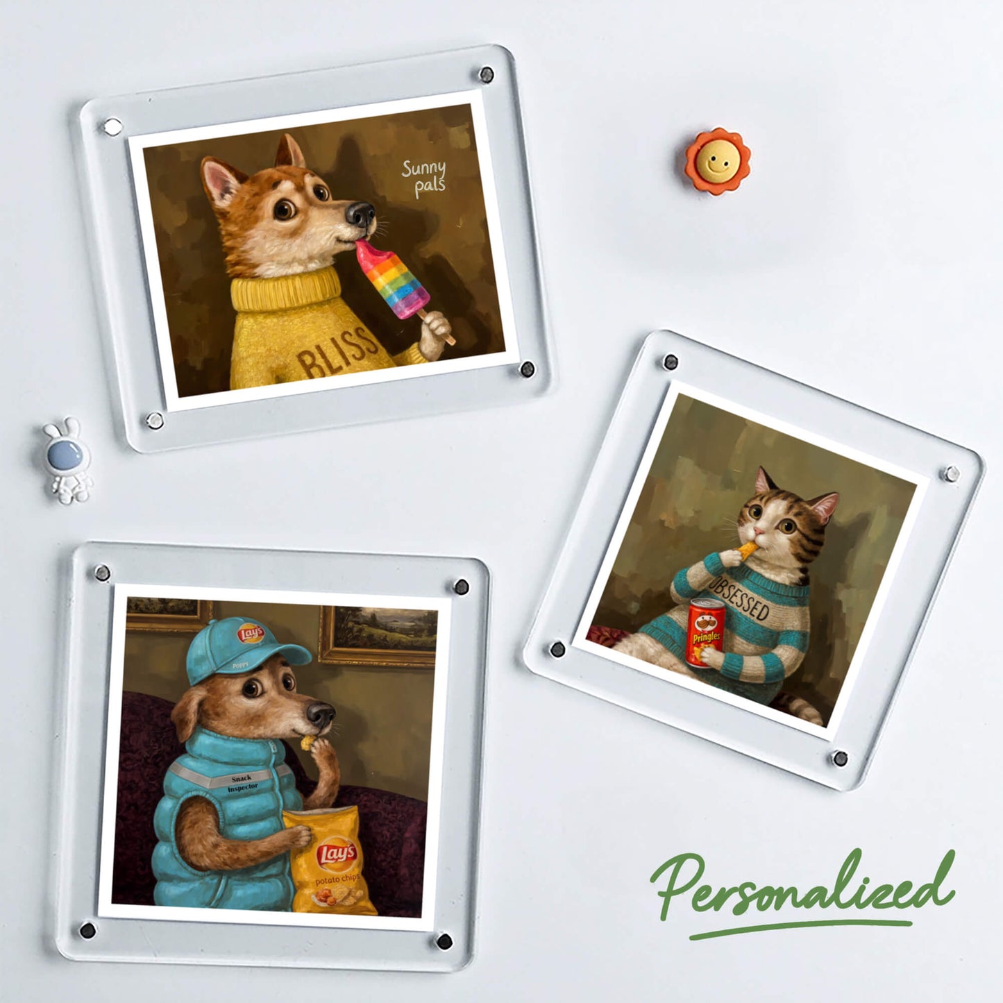 Custom Pet Portrait - Acrylic Fridge Magnet
