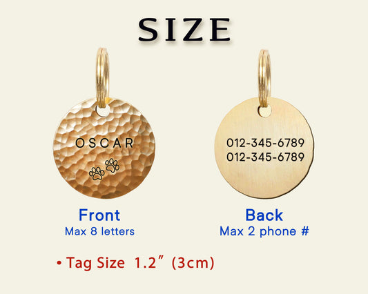 Custom Hand-Stamped Brass Pet ID Tag – Hammered Finish | SunnyPals Pick