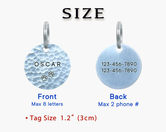 Custom Hand-Stamped Aluminum Pet ID Tag – Hammered Finish | SunnyPals Pick