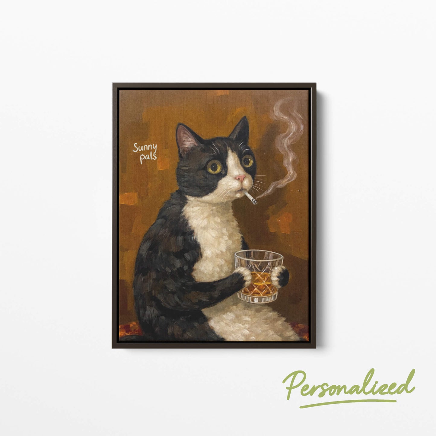 Custom Pet Portrait - Stretched Canvas In Float Frame